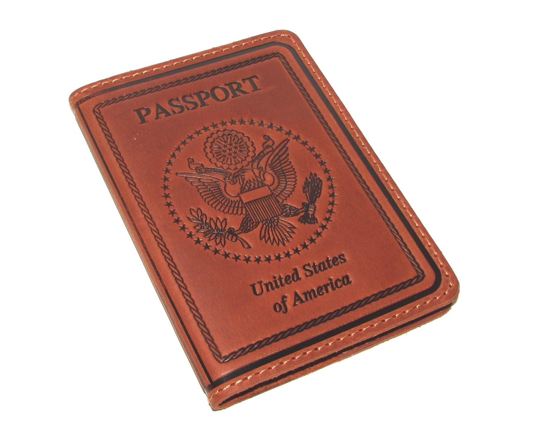 Шкіряна обкладинка на паспорт Passport USA col.N рудий Шкіряна обкладинка на паспорт Passport USA col.N рудий